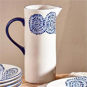 Nkuku Eshani Ceramic Jug Indigo